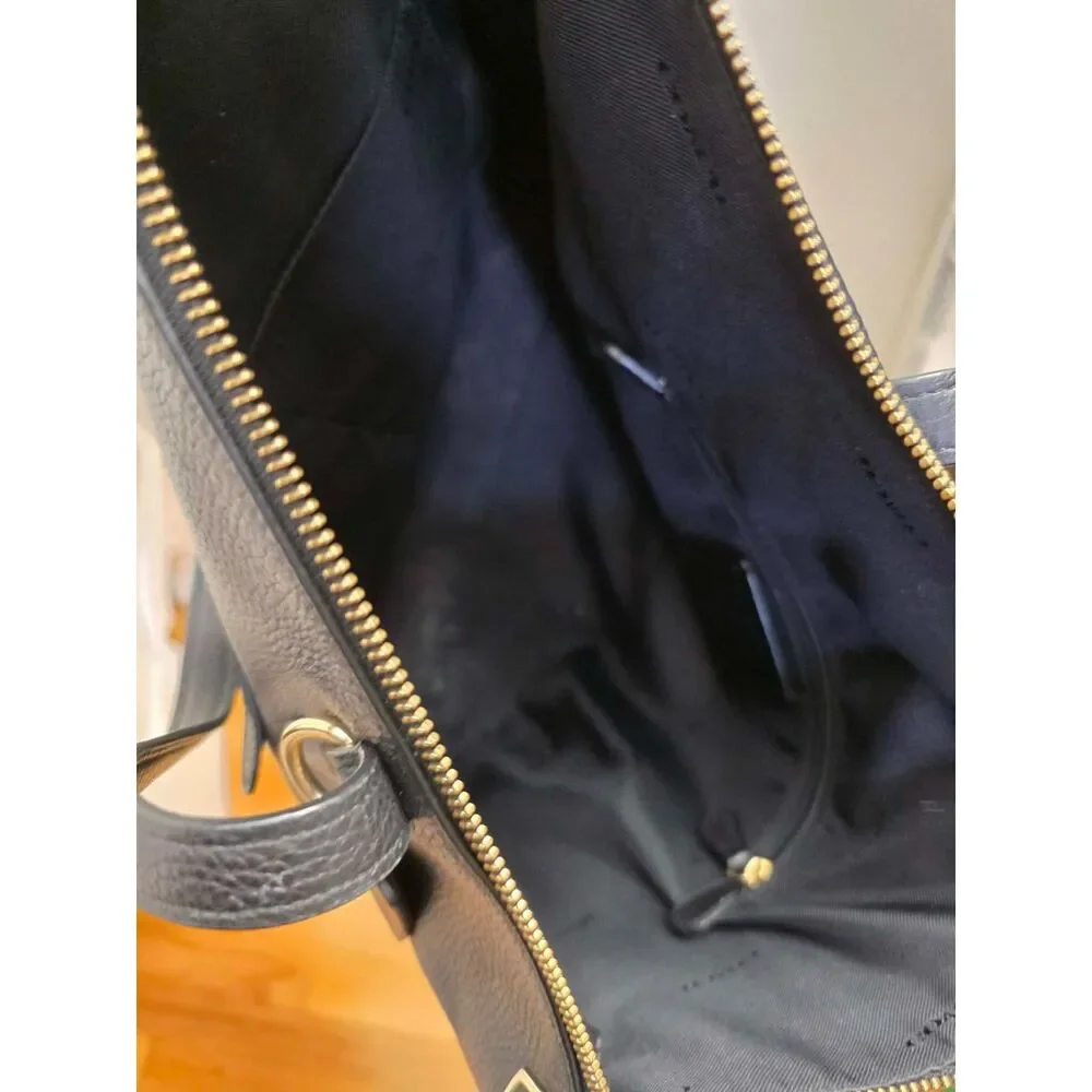 Coach Black Pebbled Leather Zip Top Tote